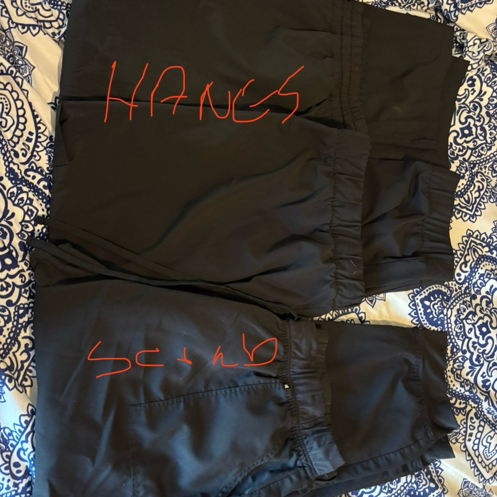 3 pairs of black scrub bottoms
